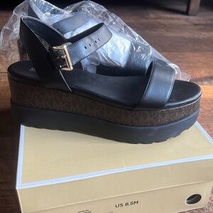 Flatform leather sandals